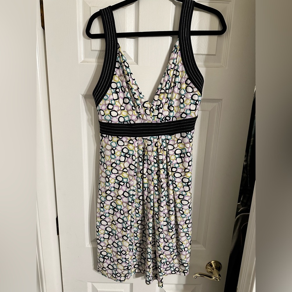 BCBG multicolored party dress. Size Large